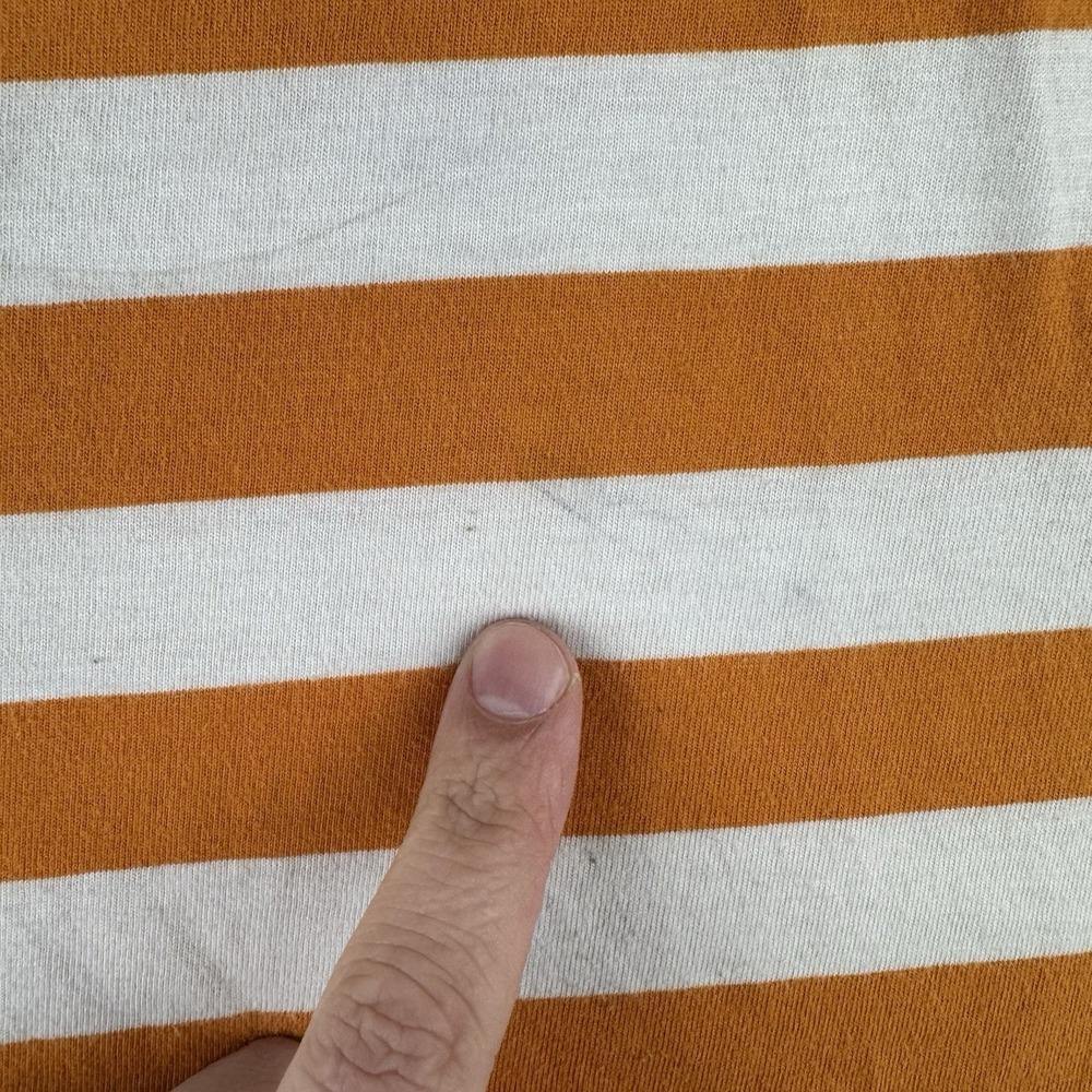 Guess Los Angeles Striped T‎ Shirt Embroidered Adult Size Small Orange White - Picture 8 of 9